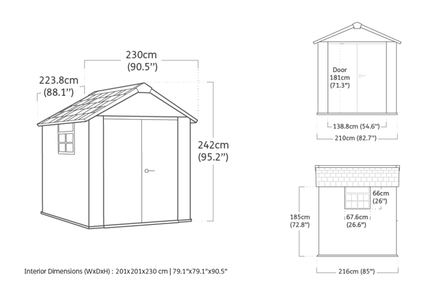 Buy Oakland Grey Large Storage Shed 7.5x7- Keter Canada